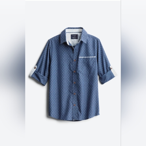 Boy's LEVEL 10 Langston Roll Tab Button Down Shirt - M (10-12) - Picture 2 of 7